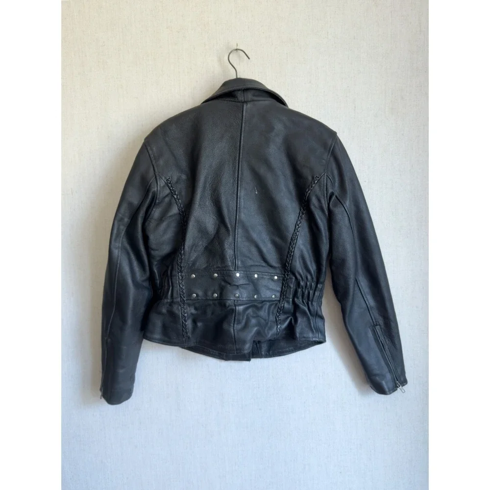 Barneys vtg black leather biker jacket‎ coat size M